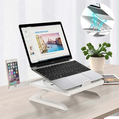 Adjustable Aluminum Laptop Stand for Desk & Monitor