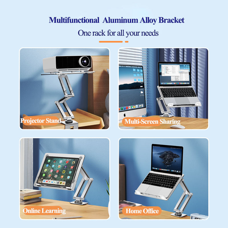 Clamp-On Laptop Stand | Adjustable Aluminium Desk Arm