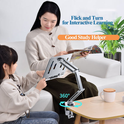 Clamp-On Laptop Stand | Adjustable Aluminium Desk Arm