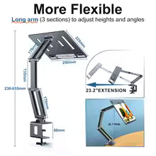Clamp-On Laptop Stand | Adjustable Aluminium Desk Arm