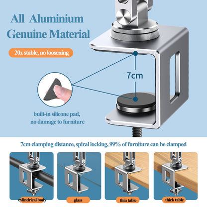 Clamp-On Laptop Stand | Adjustable Aluminium Desk Arm